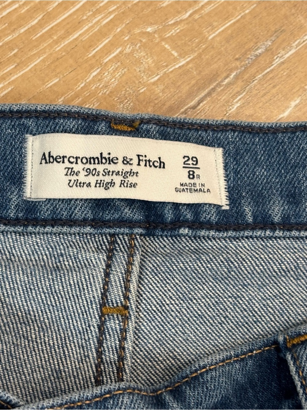 Abercrombie & Fitch 90s Straight Ultra High Rise Criss Cross Waist Jeans 29/8R - Picture 5 of 8